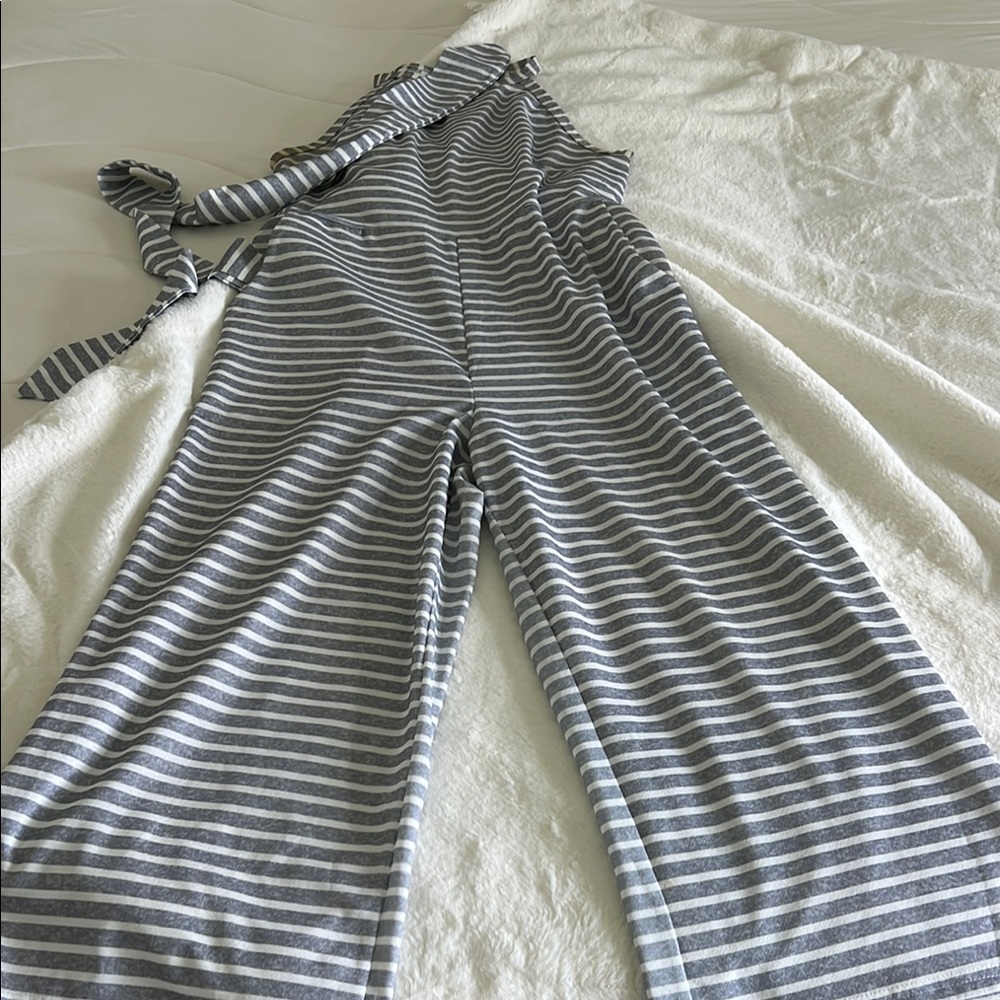 Striped Gray Jumpsuit
